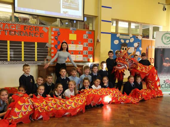 Chinese dragon dancing comes to Brookfield Primary School
