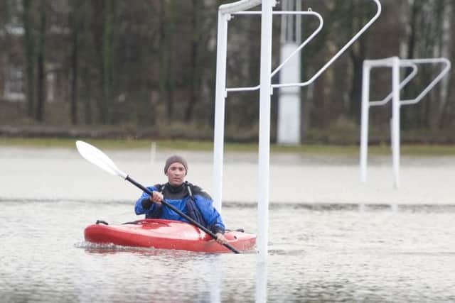 Flooded pitches at Penwortham Holme