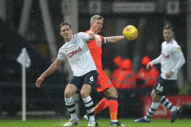 Ben Davies in action during the game against Millwall at Deepdale in December