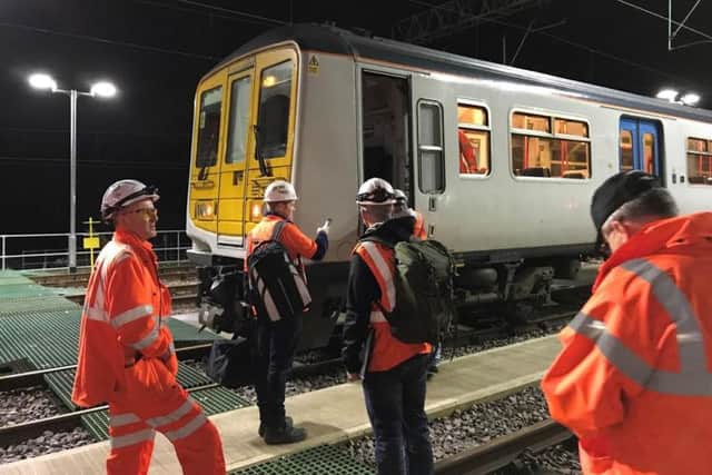 Engineers making final tests on the new Preston to Manchester route. Images and video courtesy of Network Rail