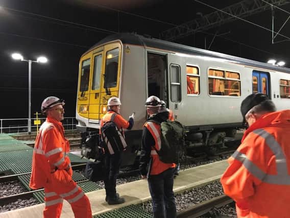 Engineers making final tests on the new Preston to Manchester route. Images and video courtesy of Network Rail