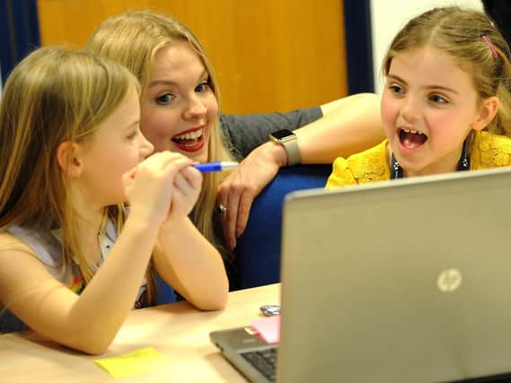 Girls had fun designing and making apps at the Chorley Stemettes hackathon