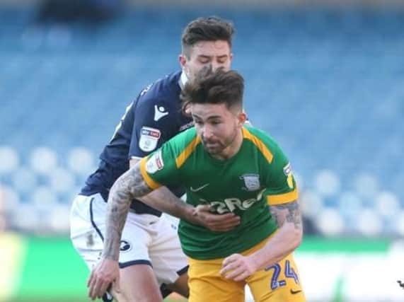 Goalscorer Sean Maguire in action at Millwall