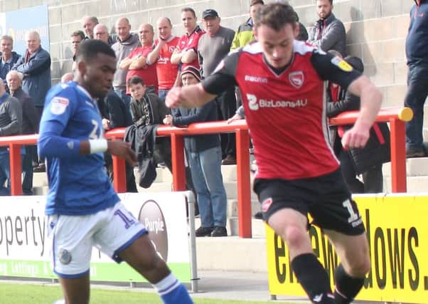 Liam Mandeville was a second-half arrival as Morecambe lost against Lincoln City