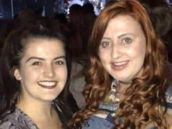 Amber Hornby, right, with her fiancee Louise Hall. The pair are getting married in North Wales later this year