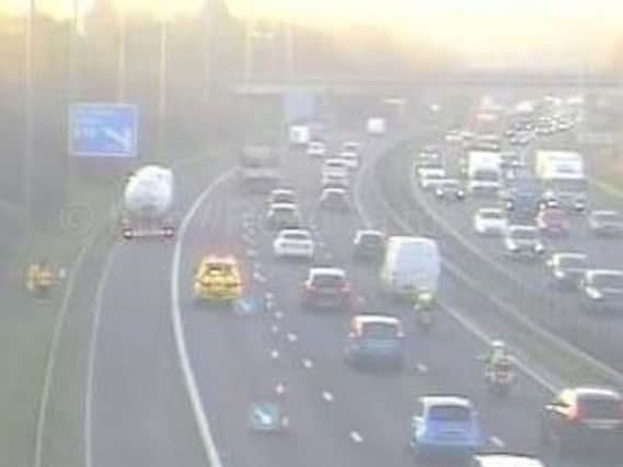 The stalled tanker on the M6 causing delays