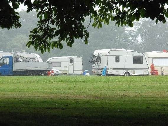Travellers illegally camped on private land