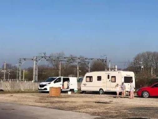 Travellers at the site in Euxton arrived yesterday