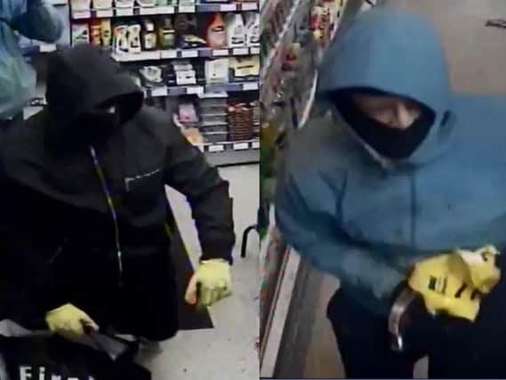 The two suspects during the store robbery in Preston