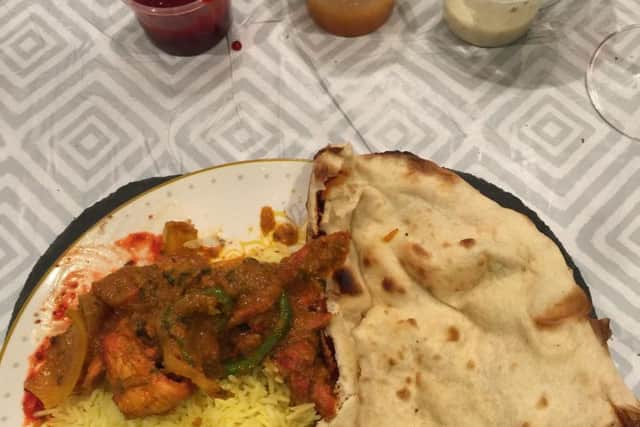 Tucking into a Friday night curry