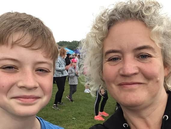 Coun Anna Hindle with her son Tim at last June's Race For Life in Preston