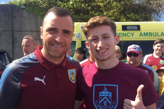 Liam with former Burnley FC midfielder, Dean Marney.