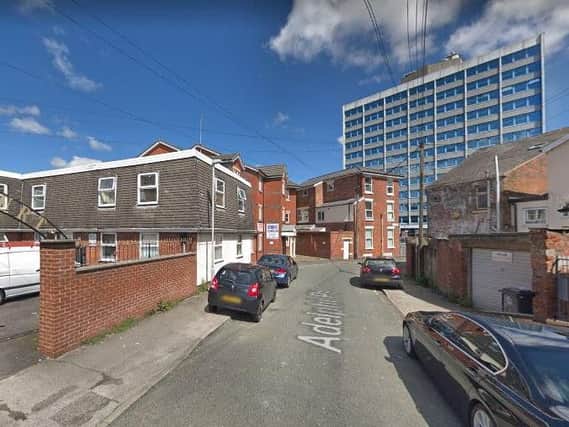 Ryan Robertson, 30, from Accrington, has been arrested after a man in his 20s was assaulted in Adelphi Place, Preston on February 21. Pic - Google Maps.