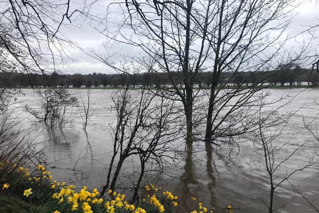 The River Ribble has burst its banks at Walton-le-Dale with flood warnings in place for several parts of Lancashire