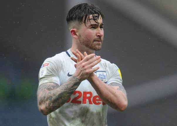 Sean Maguire applauds the fans after scoring Preston's stoppage-time winner against Birmingham