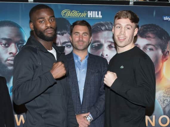 Liam Conroy, right, is looking to cause a big upset on Saturday night against Joshua Buatsi. Picture: Matchroom Boxing