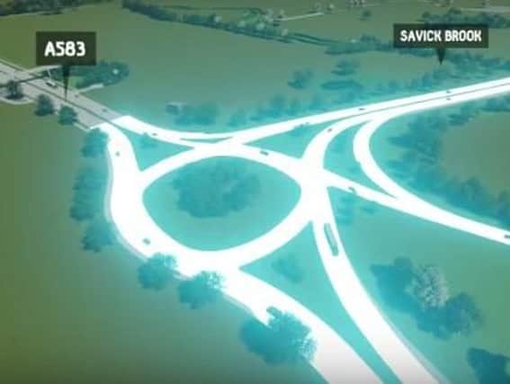 Computer-generated image of part of planned Preston Western Distributor Road