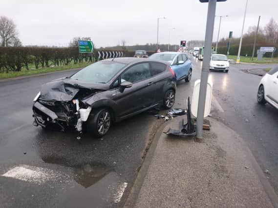 The crash on Blackpool Road, Clifton. Pic Lancs Road Police