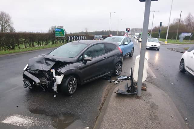The crash on Blackpool Road, Clifton. Pic Lancs Road Police