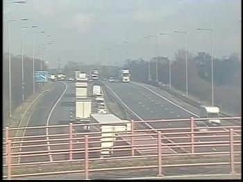 Traffic backing up to Charnock Richard Services