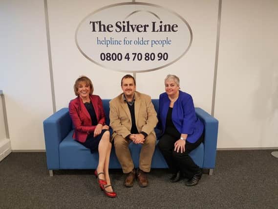 Dame Esther Rantzen, James Batchelor and Sophie Andrews