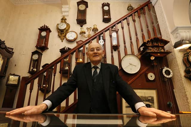 Norman Oldfield in his jeweller's shop in Lune Street before he retired in December 2017