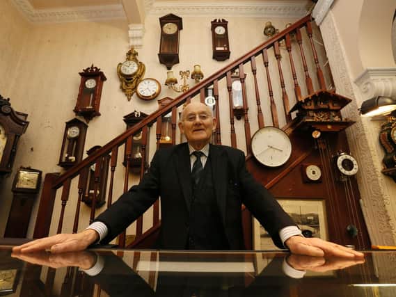 Norman Oldfield in his jeweller's shop in Lune Street before he retired in December 2017