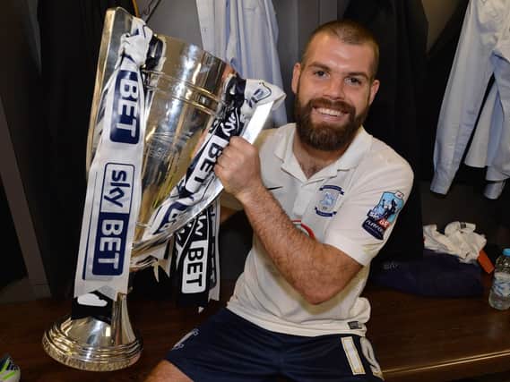 John Welsh after Preston's play-off final triumph at Wembley in 2015