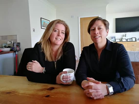 Mums Nikki Kimber and Sue Armstrong - and their children - benefit from the Breaktime service which could be cut.