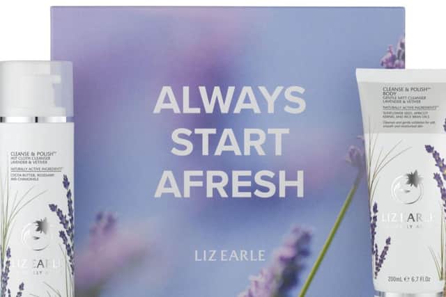 Liz Earle Cleanse & Polish Hot Cloth Cleanser Lavender & Vetiver Skincare Gift Set, 36, available from John Lewis.