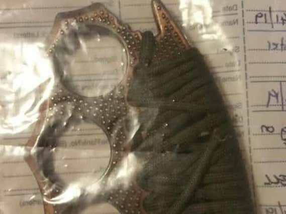 This knuckle duster was seized and a youth taken into custody after a Section 60 stop and search patrol in Callon, Fishwick and Deepdale on Thursday, March 21.