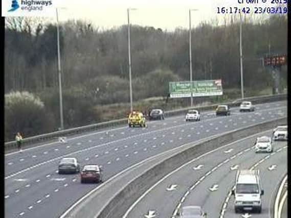 Lane reopens on M6 after stranded car is recovered. Pic: Highways England