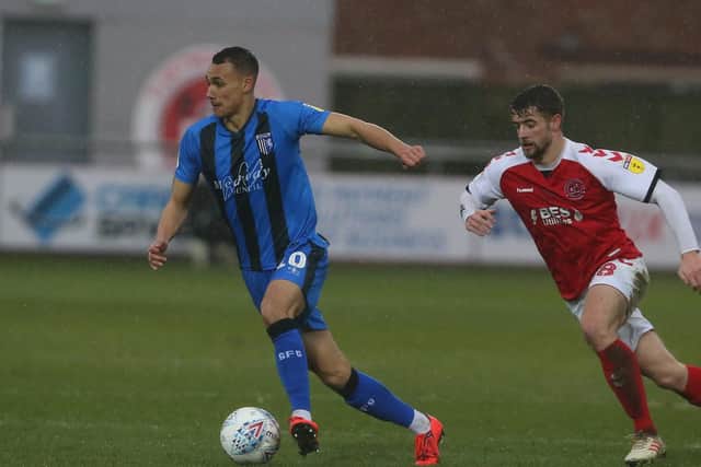Graham Burke in action for Gillingham at Fleetwood earlier in the month