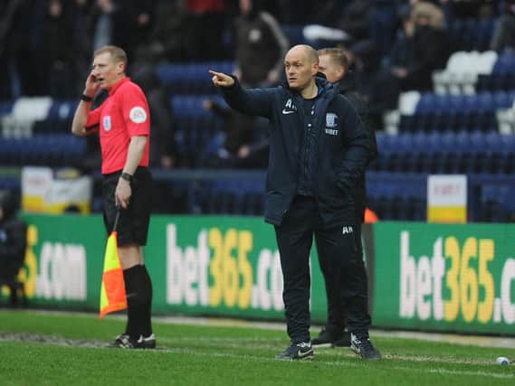 PNE boss Alex Neil gives out instructions during the win over Birmingham