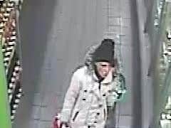 Could this be Susan Wareing? This image was taken from CCTV at Asda in School Street, Darwen at around 1.40pm on Tuesday, January 29.