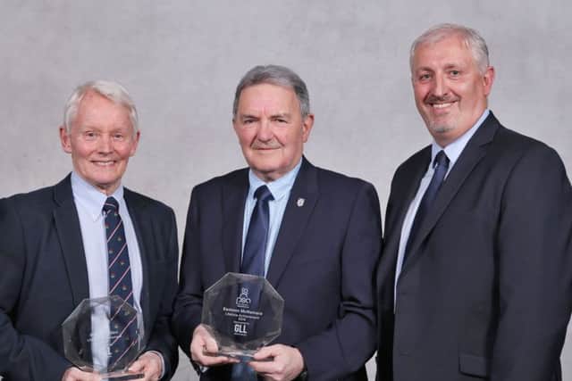 Lifetime Achievement Award: winners Peter Warden and Eamonn McNamara and Derek Langley (GLL)
