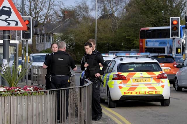 Police on the scene at Liverpool Road, Penwortham