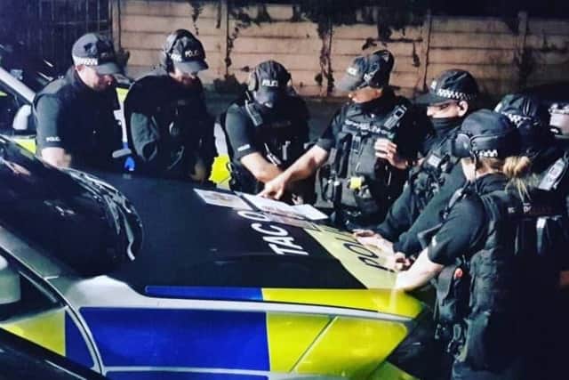 Armed police used the "big red key" to forcibly enter homes in Preston, Penwortham and Longridge in a series of dawn raids on Wednesday, March 27.