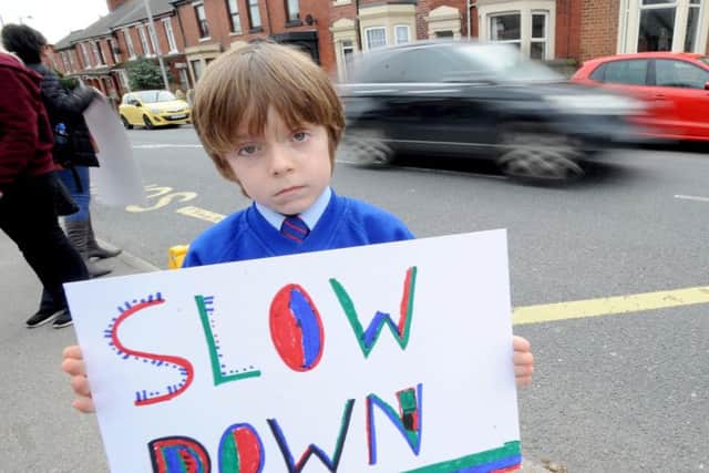 Seven-year-old Dylan Harrison on Garstang Road North, Wesham.