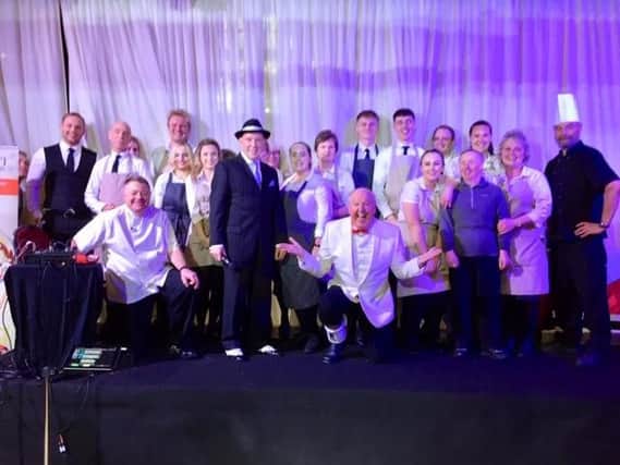 Jimmy Cricket (front kneeling) at Rivington Barn