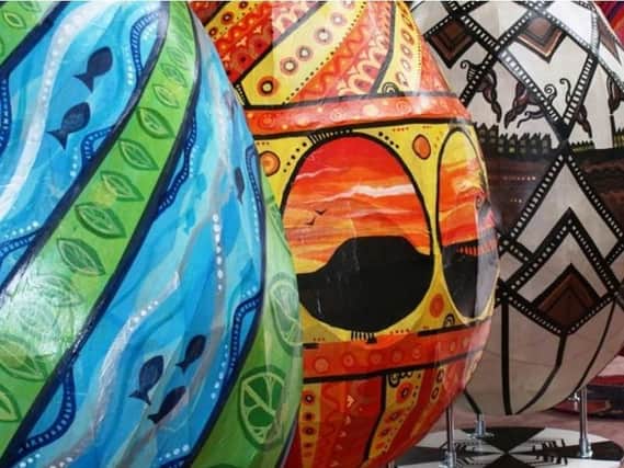 The giant eggs going on display at Preston Market