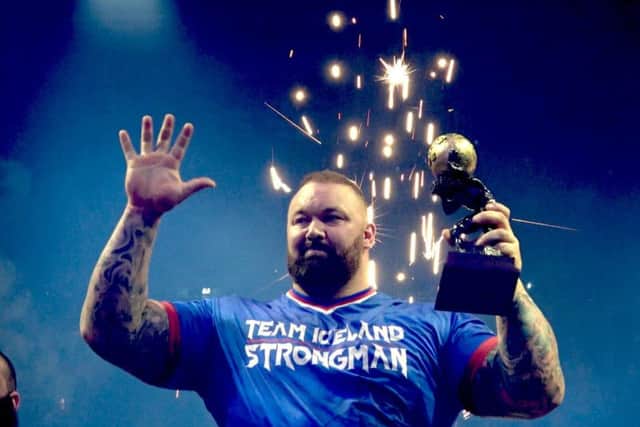 Game Of Thrones star and World's Strongest Man Thor celebrates winning Europe's Strongest Man a record five times
