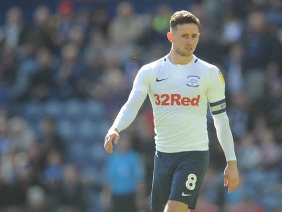 Preston midfielder Alan Browne wears the captain's armband on his 200th appearance