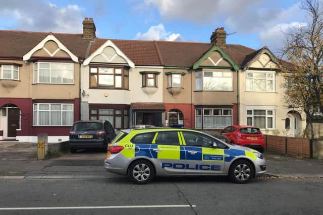 Police at a property in Applegarth Drive, Ilford, east London, where heavily pregnant Devi Unmathallegadoo, 35, was fatally shot with a crossbow. Her ex-husband, Ramanodge Unmathallegadoo, 51, who is on trial at the Old Bailey, has denied murder and the attempted destruction of the unborn child.