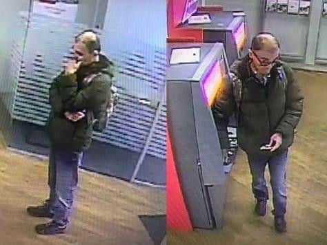 Police would like to speak to the male pictured in relation to a theft at Santander in Fazakerley Street, Chorley on Tuesday, April 2 at around 12.20pm.