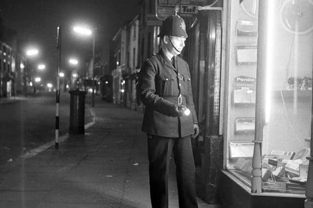 Preston Borough Police policeman on patrol in 1965