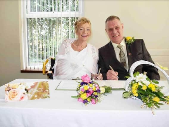 Lorraine Chambers and Chris Davey married at St Catherines Hospice