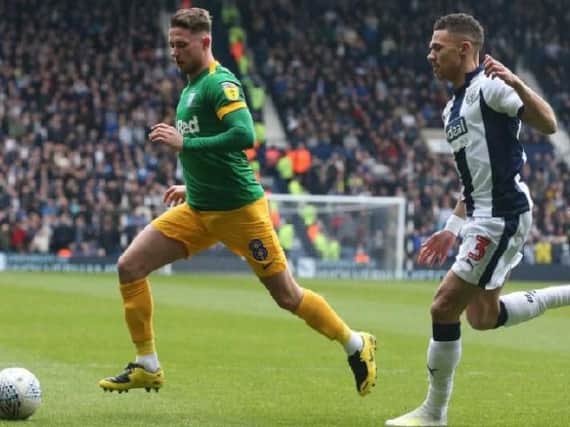 The incident happened during yesterday's Gentry Day match. Picture shows Preston midfielder Alan Browne and Kieran Gibbs