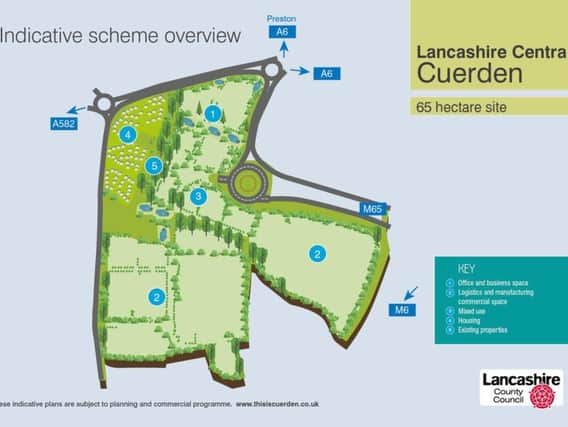The new plans for the Lancashire Central site (image courtesy of Lancashire County Council)