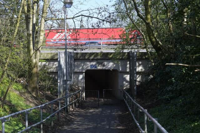 The front of the underpass